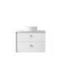 Boston 750mm Satin White Wall Hung Vanity with Mont Blanc Top NTH