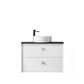 Boston 750mm Satin White Wall Hung Vanity with Empire Black Top 10TH