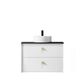Boston 750mm Satin White Wall Hung Vanity with Empire Black Top 12TH