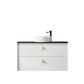 Boston 900mm Satin White Wall Hung Vanity with Empire Black Top 10TH