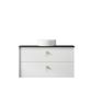Boston 900mm Satin White Wall Hung Vanity with Empire Black Top NTH