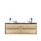 Byron 1500mm Natural Oak Wall Hung Vanity with Empire Black Top 10 & 2TH