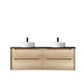 Byron 1500mm Natural Oak Wall Hung Vanity with Empire Black Top 12TH