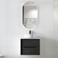 Byron 600mm Black Oak Wall Hung Vanity with Mont Blanc Top 12TH
