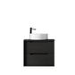 Byron 600mm Black Oak Wall Hung Vanity with Empire Black Top 10TH