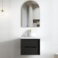 Byron 600mm Black Oak Wall Hung Vanity with Mont Blanc 60mm Top 12TH