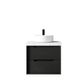 Byron 600mm Black Oak Wall Hung Vanity with Mont Blanc 60mm Top 12TH