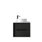 Byron 600mm Black Oak Wall Hung Vanity with Mont Blanc Top 10TH