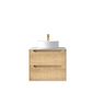 Byron 600mm Natural Oak Wall Hung Vanity with Mont Blanc Top 12TH