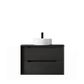 Byron 750mm Black Oak Wall Hung Vanity with Empire Black Top 12TH