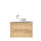 Byron 750mm Natural Oak Wall Hung Vanity with Mont Blanc Top 10TH