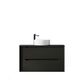 Byron 900mm Black Oak Wall Hung Vanity with Empire Black Top 10TH