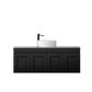 Hampton Mark II 1200mm Satin Black Wall Hung Vanity with Amani Grey Top 10TH