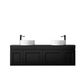 Hampton Mark II 1500mm Satin Black Wall Hung Vanity with Empire Black Top 10 & 2TH