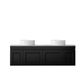 Hampton Mark II 1500mm Satin Black Wall Hung Vanity with Amani Grey Top NTH