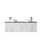 Hampton Mark II 1500mm Satin White Wall Hung Vanity with Empire Black Top 10 & 2TH