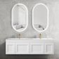 Hampton Mark II 1500mm Satin White Wall Hung Vanity with Mont Blanc Top 12TH