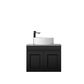 Hampton Mark II 600mm Satin Black Wall Hung Vanity with Amani Grey Top 10TH