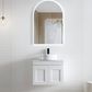 Hampton Mark II 600mm Satin White Wall Hung Vanity with Mont Blanc Top 12TH
