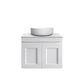 Hampton Mark II 600mm Satin White Wall Hung Vanity with Mont Blanc Top 12TH