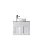 Hampton Mark II 600mm Satin White Wall Hung Vanity with Amani Grey Top 10TH