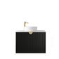 Marlo 750mm Matte Black Wall Hung Vanity with Mont Blanc Top 10TH