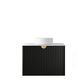 Marlo 750mm Matte Black Wall Hung Vanity with Mont Blanc Top NTH
