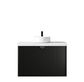 Marlo 900mm Matte Black Wall Hung Vanity with Mont Blanc 60mm Top 12TH