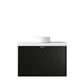 Marlo 900mm Matte Black Wall Hung Vanity with Mont Blanc 60mm Top NTH