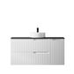 Noosa 1200mm Satin White Wall Hung Vanity with Empire Black Top 12TH