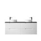 Noosa 1500mm Satin White Wall Hung Vanity with Empire Black Top 10 & 2TH