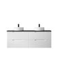Noosa 1500mm Satin White Wall Hung Vanity with Empire Black Top 12TH