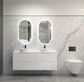 Noosa 1500mm Satin White Wall Hung Vanity with Mont Blanc Top 12TH