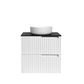 Noosa 600mm Satin White Wall Hung Vanity with Empire Black Top NTH