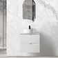 Noosa 600mm Satin White Wall Hung Vanity with Mont Blanc Top 12TH