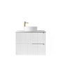 Noosa 750mm Satin White Wall Hung Vanity with Mont Blanc Top 10TH