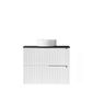 Noosa 750mm Satin White Wall Hung Vanity with Empire Black Top NTH