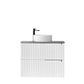 Noosa 750mm Satin White Wall Hung Vanity with Amani Grey Top 10TH