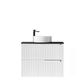 Noosa 750mm Satin White Wall Hung Vanity with Empire Black Top 10TH