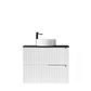 Noosa 750mm Satin White Wall Hung Vanity with Empire Black Top 10TH