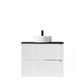 Noosa 750mm Satin White Wall Hung Vanity with Empire Black Top 12TH