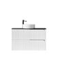 Noosa 900mm Satin White Wall Hung Vanity with Empire Black Top 10TH