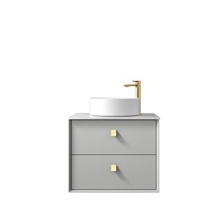 Boston 600mm Light Grey Wall Hung Vanity with Mont Blanc Top 2TH