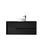 Byron 1200mm Black Oak Wall Hung Vanity with Empire Black Top 2TH