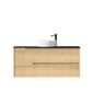 Byron 1200mm Natural Oak Wall Hung Vanity with Empire Black Top 2TH