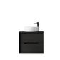 Byron 600mm Black Oak Wall Hung Vanity with Empire Black Top 2TH