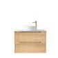 Byron 750mm Natural Oak Wall Hung Vanity with Mont Blanc Top 2TH