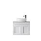 Hampton Mark II 600mm Satin White Wall Hung Vanity with Amani Grey Top 2TH