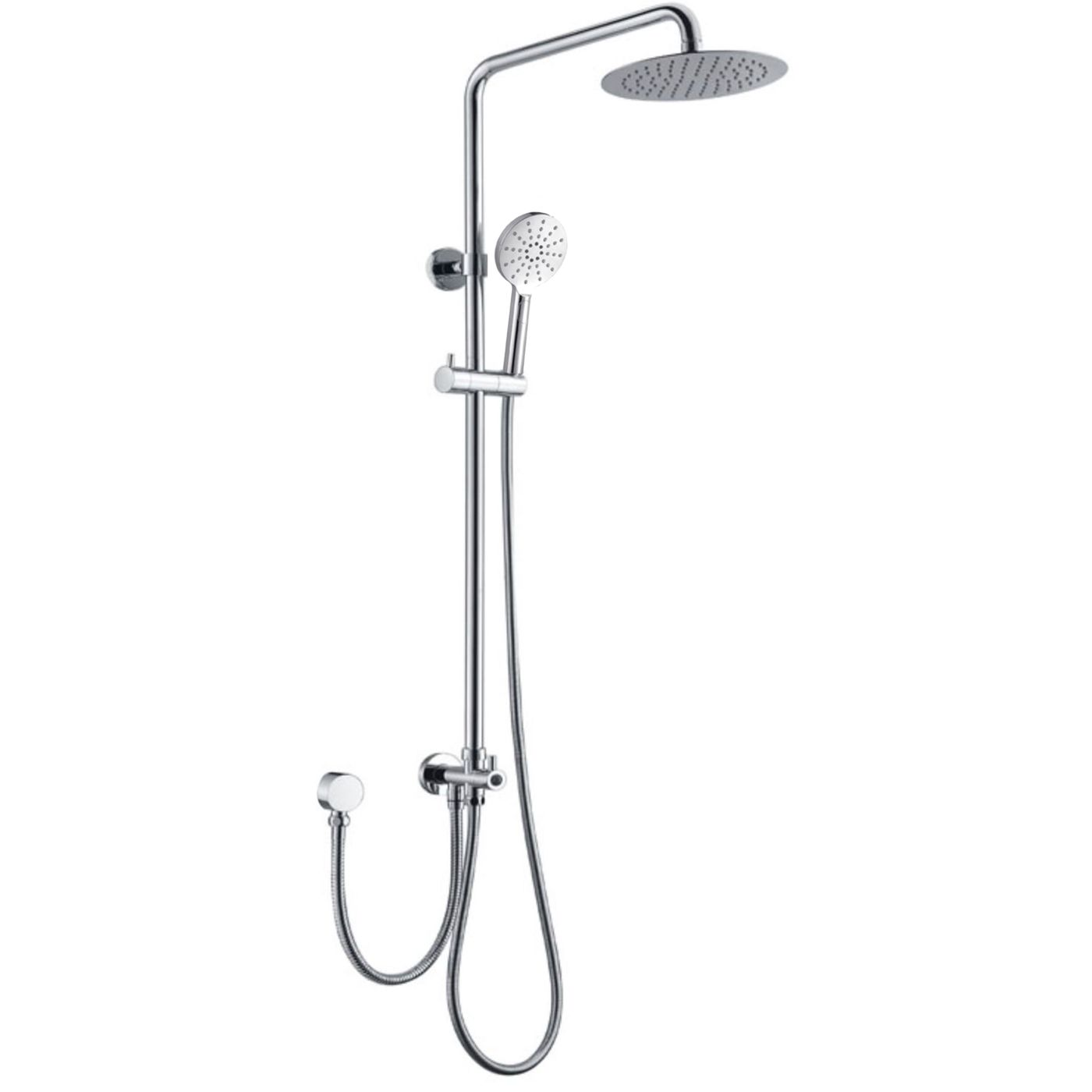 Pavia Dual Hose Twin Shower / 200mm Round Head Chrome
