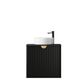 Marlo 600mm Matte Black Wall Hung Vanity with Empire Black Top 2TH